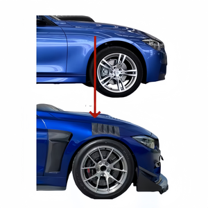 2013-2019 para <span class=keywords><strong>BMW</strong></span> Serie 3 F30 F35 <span class=keywords><strong>320i</strong></span> 330 340 actualización guardabarros de fibra de carbono apertura guardabarros ancho cuerpo Kit parachoques - Product Image 2