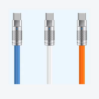 Kabel USB pengisian daya Cepat Pd 1.2M, kabel USB pengisian daya Cepat 3-in-1 silikon TPE USBA USB C mikro USBL 1.2M