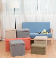 Qualité espace économiser articles divers Cube boîte de rangement pliable stockage tissu pouf tabouret carré pouf banc siège Pouf