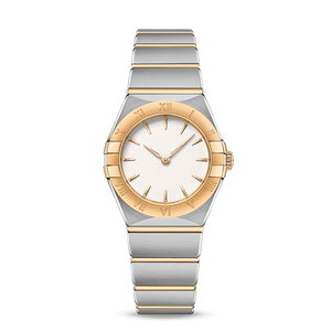 Reloj de cuarzo de moda con bisel de diamante de 25mm, esfera de acero inoxidable, superficie de corte de media luna clásica, negocios de lujo exquisitos - Product Image 1