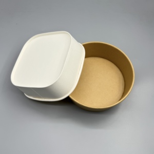 Tazón de ensalada desechable al por mayor de papel kraft con revestimiento de PE impermeable para servicio de comida rápida en restaurantes y para llevar - Product Image 5