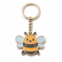 Porte-clés en émail souple en gros, motifs animaux (abeille, koala, raton laveur, grenouille), en alliage de zinc, pour sac, cadeau, fabricant de porte-clés métalliques personnalisés