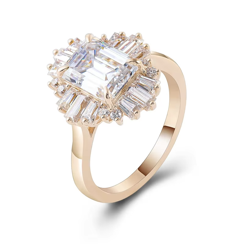 แหวนมอยซาไนต์ทองแท้ 14k