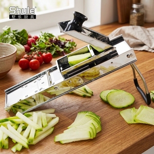 <span class=keywords><strong>Mandoline</strong></span> professionnelle portative en acier inoxydable, hachoir et trancheuse avec 3 lames antiadhésives pour couper les légumes et les oignons QVC-2 - Product Image 1