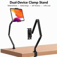 Support de téléphone à bras long en alliage d'aluminium, fixation sur bureau, rotation à 360° °   Support rotatif pliable de 69 cm pour ordinateurs portables universels de 5,6 à 17,3 pouces, vente en gros OEM