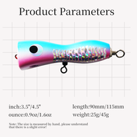 Leurre de surface Popper pour la pêche au maquereau, au bar, à la truite et au tilapia en eau salée 115MM 45G