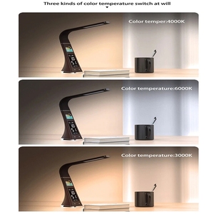 Lámparas de Mesa portátiles con <span class=keywords><strong>pantalla</strong></span> LCD, luces de noche para escritorio de oficina, dormitorio, sala de estudio, con despertador, lámpara de lectura LED de temperatura - Product Image 6
