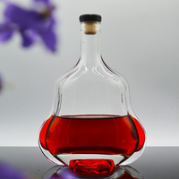En gros verre bouteille de presse-agrumes 200ml 250ml vide bouteille de brandy bouteille de gin 750ml 500ml avec liège couvercle