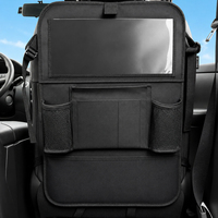 Organisateur de rangement pour dossier de siège de voiture en tissu Oxford 600D OEM avec porte-gobelet et support tablette, tapis anti-coup de pied pour siège arrière