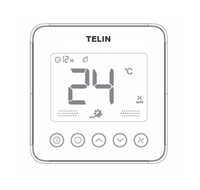 AC840F Termostat Kipas Koil Digital 3 Kecepatan yang Dapat Diprogram 220V Desain Modern Tahan Api PC+ABS untuk Vila Apartemen