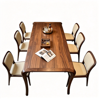 Nouvelle table et chaises de salle à manger en bois massif de noyer noir de style chinois, meubles pour la maison
