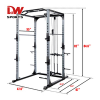 DW Sports PRK1007 Équipement de Gym Commercial : Power Rack, Squat Rack, Barre de Traction, Bench Press pour Entraînement de Force, Musculation à Domicile et Fitness