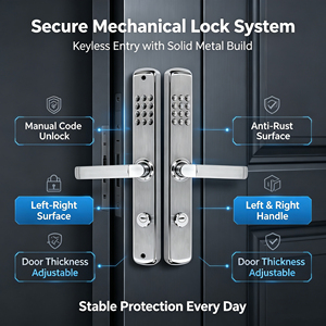 Poignée de porte intelligente sans clé avec mot de passe personnalisé, intelligeVICAN, en acier inoxydable, avec poignée à levier pour porte en bois - Product Image 2