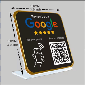 Socia Media Ntag213 215 216 Acrílico Tap Stand Table Display Qr Code Nfc Stand Impresión personalizada - Product Image 3