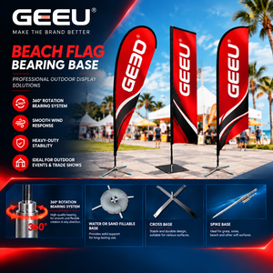 Drapeau de plage personnalisé, drapeaux à plumes d'extérieur avec logo, impression personnalisée, bannière publicitaire volante avec support de mât et <span class=keywords><strong>base</strong></span> - Product Image 1