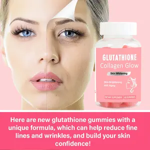 Chinaherbs Glutathion Hautpflege Haut aufhellende Kaugummi Kollagen glühend Anti-Aging Gummi-Sätze zur Aufhellung