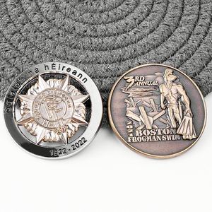 Fabricant de pièces de monnaie en gros, pièces commémoratives personnalisées en métal plaqué 3D, double face, en relief, dorées, pièces de défi - Product Image 3