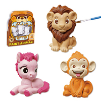 Kit de peinture DIY pour enfants : moules mignons singe et lion pour projets créatifs en plâtre