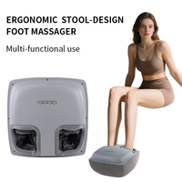 Masseur de pieds électrique 2-en-1 en gros avec repose-pieds, compression d'air, pétrissage, roulement et chauffage OEM ODM