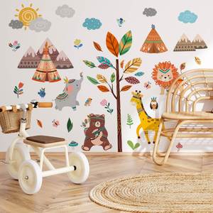 Pegatinas de Pared de Animales de Dibujos Animados, Papel Tapiz Decorativo para el Hogar, Pegatinas de Pared de PVC - Product Image 1