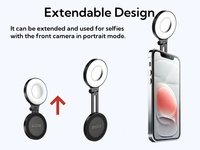 Lumière magnétique d'anneau de selfie compatible avec la lumière de remplissage de téléphone de Magsafe lumière vidéo réglable en continu extensible pliable