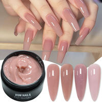 Gel de construction dur nude effet gelée, sans HEMA, non coulant, standard UE, pour extension d'ongles UV LED, fournisseur OEM pour salons