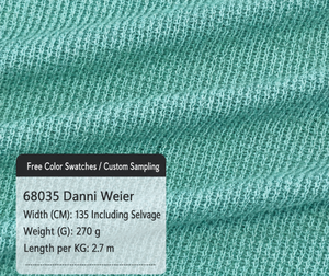 Tissu tricoté Danni Weier 270G 68035 95% Fibre de polyester 5% Fibre régénérée Teint uni Tissu jersey pour filles 135cm Inclus - Product Image 1