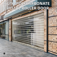Automatique Transparent Cristal Volet Roulant Porte Roll-Pull Serrure Intérieur Extérieur Polycarbonate Aluminium Acier PVC Bois
