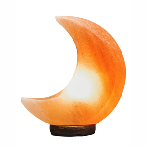 Lampe de sel de l'Himalaya naturelle en gros, 3 kg, en cristal de roche rose sculpté en forme de lune, pour le soulagement du stress, certifiée HACCP - Product Image 5