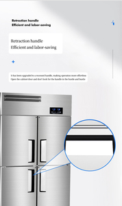 Commercial Upright 4 Door <b>Freezer</b> Refrigerator for Hotel Kitchen Use Sliding Door Refrigerator - Product Image 3