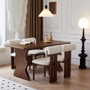 <span class=keywords><strong>Table</strong></span> à manger en <span class=keywords><strong>bois</strong></span> de frêne <span class=keywords><strong>massif</strong></span> de style vintage français, <span class=keywords><strong>table</strong></span> longue rétro couleur noyer pour la maison - Product Image 5