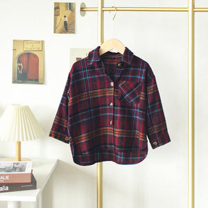 All'ingrosso autunno manica lunga casual plaid button down per bambini <span class=keywords><strong>bambina</strong></span> <span class=keywords><strong>giacca</strong></span> <span class=keywords><strong>camicia</strong></span> per 3-8 anni - Product Image 3