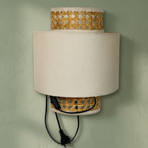 Lampe murale LED en rotin moderne, lumière blanc chaud pour salon, chambre à coucher, couloir, entrée, bureau, maison d'hôtes, chevet, simple - Product Image 3