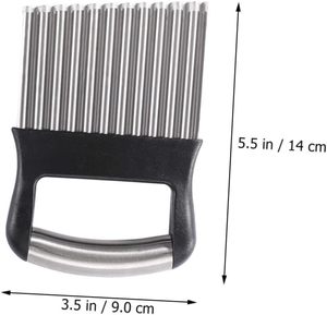 High Quality Manual Stainless Steel Wavy Blade Potato Cutter Fruit <b>Vegetable</b> Potato Chip French Fries Crinkle Cutter - Product Image 3