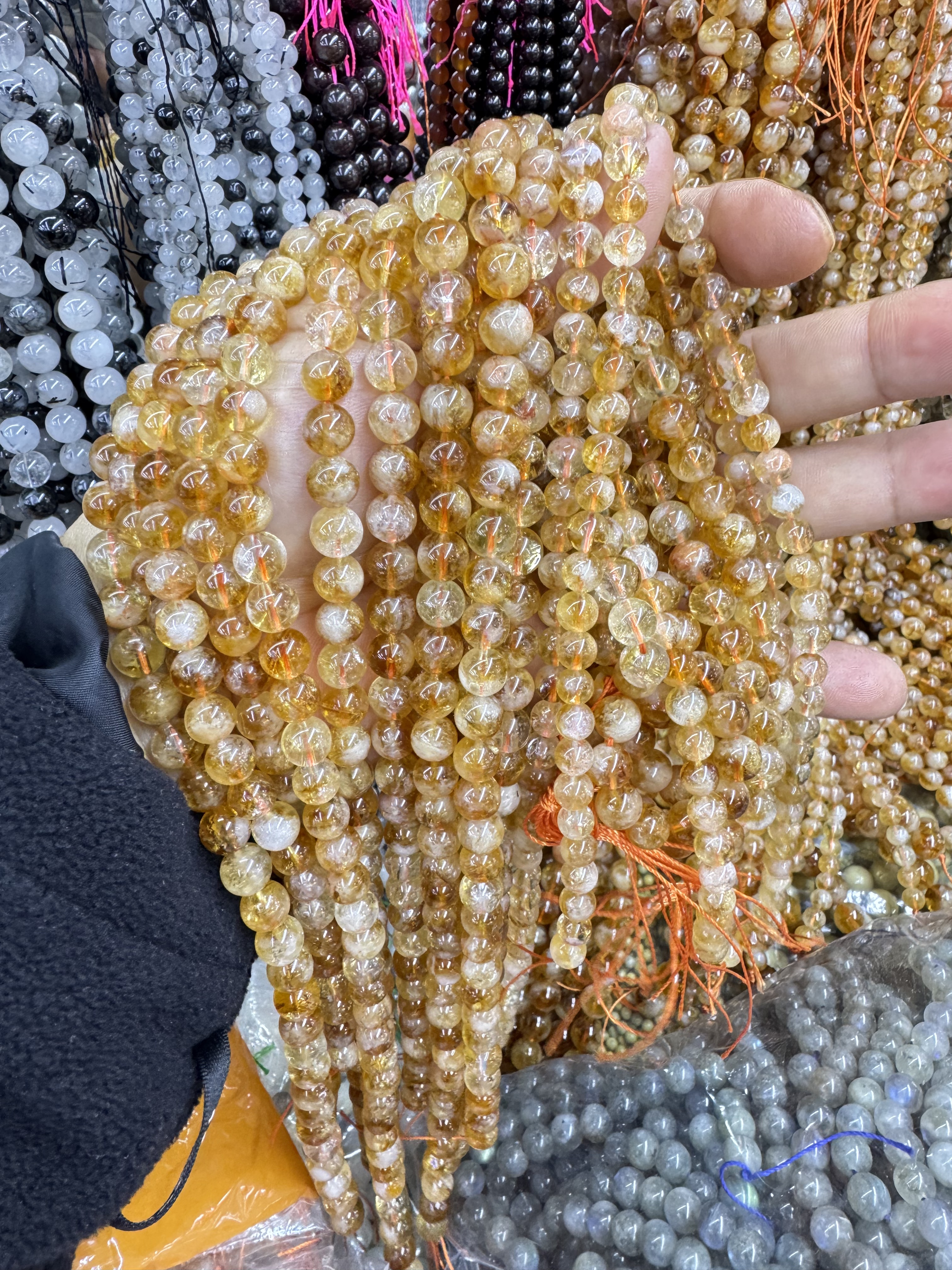 Reiki Healing Natural Citrine Beads Round Beads Citrine Crystal Quartz Original Citrine 8mm 10mm 15.5 Strand for Jewelry Making