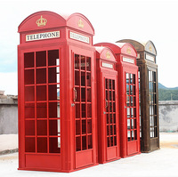 Oem Events Props Style européen Londres Cabine téléphonique blanche classique Cabine téléphonique en métal pour décoration de mariage en extérieur