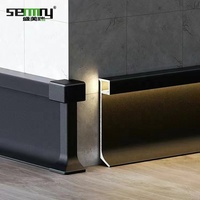 Barre lumineuse en alliage d'aluminium de 60 mm de hauteur, bande LED, plinthe, plinthe de base, vente chaude