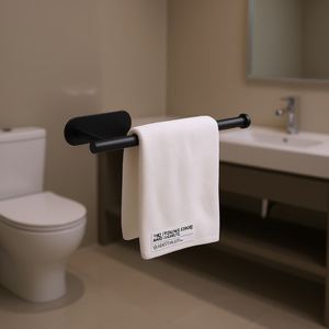 Portarrollos de Papel Higiénico y Toallas de Acero Inoxidable Negro, Adhesivo, Diseño Moderno y Minimalista, Forma Rectangular - Product Image 2