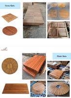 Table pliante en teck extra durable et empilable Lifepursue, mobilier d'extérieur rustique