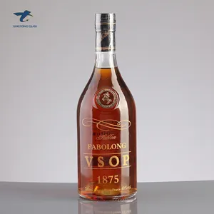 Botella de Brandy de vidrio con tapa, 700Ml, Impresión de pantalla de alta gama