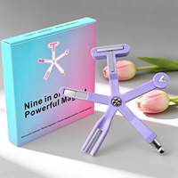 Kit Magnet Kuku Mata Kucing Profesional 9-in-1, Magnet Padat Multi Pola untuk Seni Kuku, Alat Magnet Mata Kucing untuk Salon