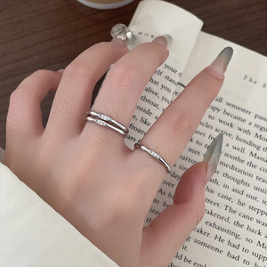 S925 Sterling <b>Silver</b> Geometric <b>Ring</b> Unisex <b>Plain</b> Wave Design Fashion Jewelry Gift - Product Image 1