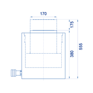 Cilindro hidráulico de alta potencia de efecto simple OMCN 368/BM, retorno por resorte, 555 mm de alto, 190 toneladas - Product Image 2