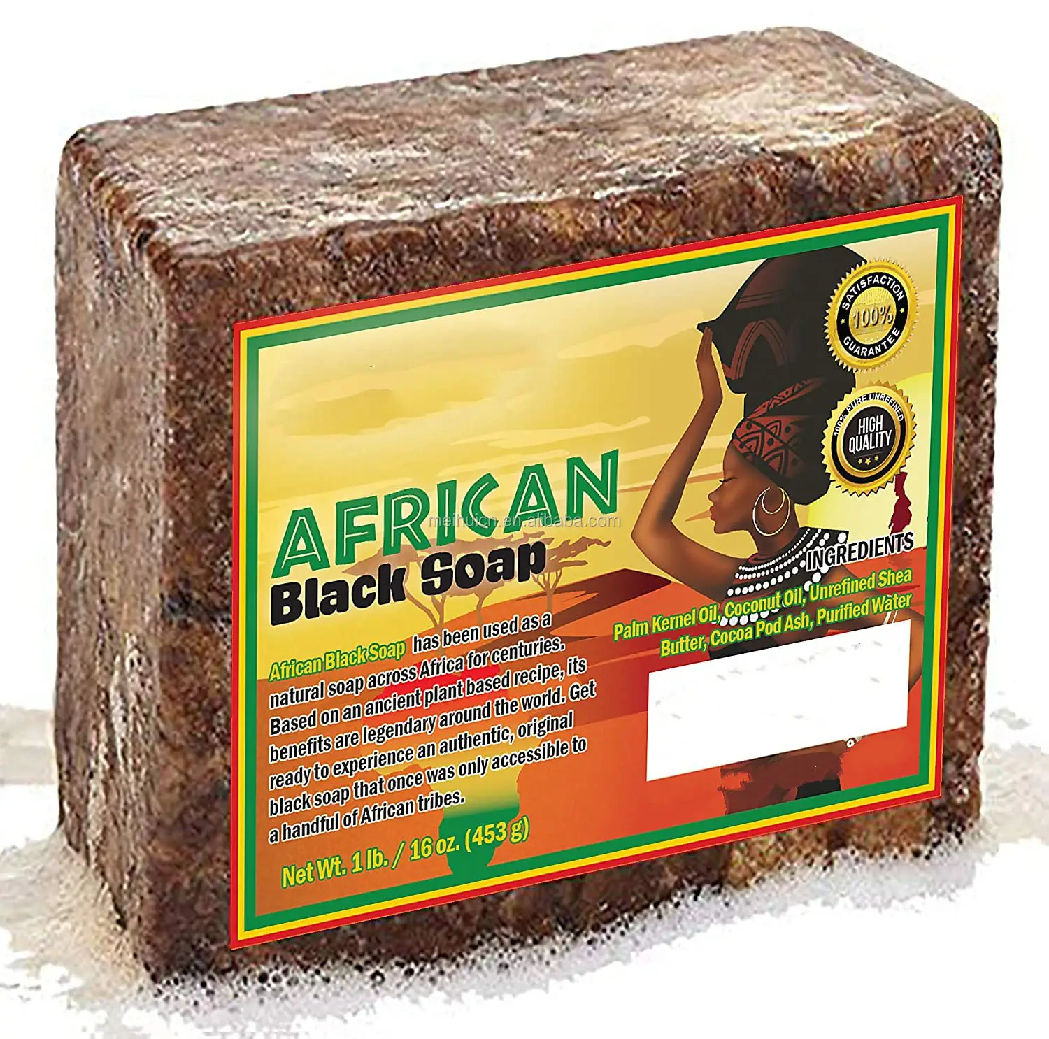 Jabón original hecho a mano para cara y cuerpo, jabón negro africano crudo, antiacné, Ghana