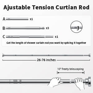 Vente directe Tringles à rideaux en acier inoxydable de style européen moderne sur mesure Longue forme <span class=keywords><strong>Sans</strong></span> perçage - Product Image 3