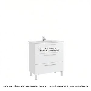 Mueble de Baño con 3 Cajones 86 x 80 x 45 cm, Mueble de Baño de Roble Alaska - Product Image 3