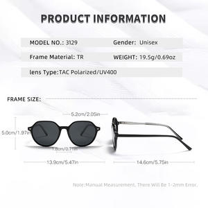 Nouvelles lunettes de soleil polarisées unisexes, monture TR90, verres UV400, style rétro noir, lunettes de conduite - Product Image 1