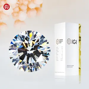 GIGAJEWE – diamant synthétique blanc D-H de couleur rond et taille fantaisie CVD en laboratoire avec certificat IGI
