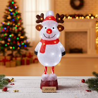   Renna 3D LED in Acrilico con Naso Rosso e Sciarpa, Certificata CE IP44, Illuminazione Decorativa da Giardino con Controllo Manuale