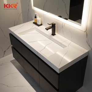 KKR EUA Tamanho 24 Polegada Bacia De Lavagem De Superfície Sólida Acrílica Bacia De Lavagem De Pedra Pias De Banheiro - Product Image 1